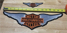 Vintage Harley Davidson   Orange Bar & shield  W/ Grey  Wings  Emblem / Patch picture