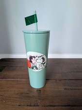 Starbucks Peanuts Snoopy & Sage Green Reusable Tumbler w/ Straw - New In Hand picture