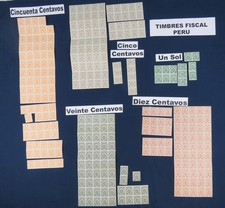 PERU circa 1960's REVENUE Lot TIMBRE FISCAL or DECRETO LEY picture