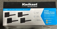 4X Kwikset Casey Privacy Locking Door Bed & Bath Handle Matte Black 93002-068 picture