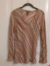 Madewell Striped Crop Tank Top XS Orange Blue White Cotton Ribbed Sleeveless picture