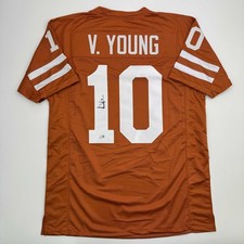 Autographed/Signed VINCE YOUNG Texas Orange College Jersey JSA COA Auto picture