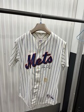 Gary Carter Signed NY Mets Jersey Majestic Pinstripe Autograph HOF #8 Stained picture