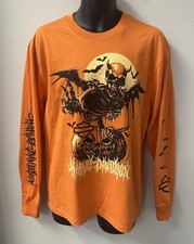 Harley Davidson Men's Halloween Pumpkin Demon Long Sleeve T-Shirt Orange 3003219 picture