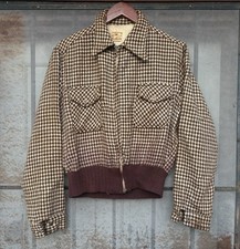 VTG 30s 40s Rockabilly Houndstooth Boucle Knit Ricky Jacket Hollywood Atomic VLV picture