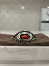 Authentic Nakai Navajo Sterling Silver Red Coral Cuff Bracelet  picture