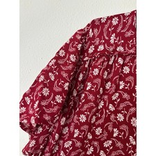 Christy Dawn The Dawn Dress Currant Floral Red Cotton Maxi Midi Dress picture