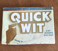 Vintage 1938 Parker Brothers Quick Wit Game Complete Set w/ Cards & Instructions picture