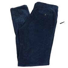 $425 PT Torino Slim Navy Blue Delave Corduroy Pants Mens (Italy 54) US 38 X 36 picture