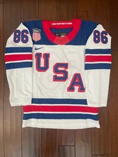 Jack Hughes Team USA  hockey jersey white  2026 Milan Olympic Men's size picture