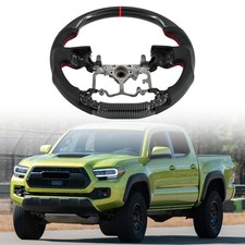 Premium Faux Carbon Fiber Steering Wheel For Toyota Tacoma 2014-2023 Red Ring picture
