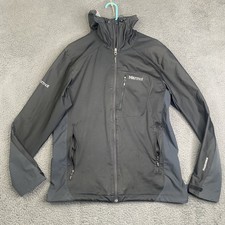 Marmot Jacket Mens Large Black GORE WINDSTOPPER Softshell Hooded Outdoor picture