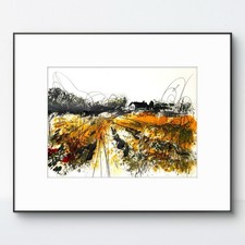 Original Abstract Expressionism 9X12 Landscape Paper Handmade Signed 15 picture