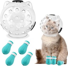 Cat Muzzle for Grooming, Adjustable Breathable Transparent Cat Astronaut Helmet picture