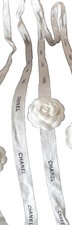 Chanel Camellia Flower Ribbon  Authentic White Satin Logo Ribbon 72in Each picture