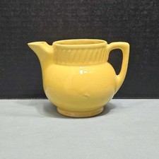 Vintage Yellow Salada Tea Teapot No Lid Small Ball Pitcher 1930s Art Deco picture