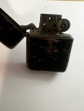WWII Black Crackle Zippo Lighter 3 Barrel Hinge 1943-1945 Pat 2032695 picture