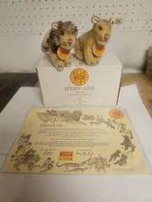 1994 Steiff Arche Ark Lion Lioness Set EAN 038440 LE 8000 Box COA Germany picture