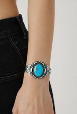Beautiful Satin Finish Turquoise Bracelet by Navajo Artist Raymond Delgarito picture