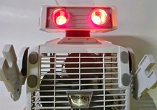Vintage 1986 Robeson Robo The Fan Light Up Eyes Oscillating Robot Desk Fan CIB picture