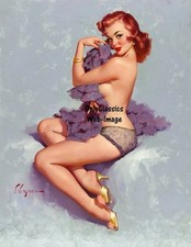 Gil Elvgren Brown & Bigelow Sexy Pin-Up 8.5x11 Poster Print Red Head Version-2 picture