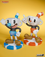 Cuphead and Mugman Chibi - 1/6 Figure Statue Unpainted 3d Print Unassembled picture