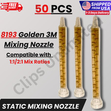 50Pcs 3M Gold Static Mixing Nozzle Adhesive Tips 1:1/2:1 Ratios Mixer picture