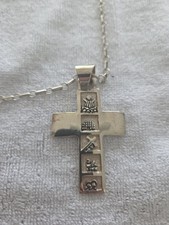 Sorrowful Mysteries Vtg Native American Navajo Sterling Necklace Roger John picture