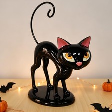 Cat Statues Home Decor - 9 Inch Black Halloween Figurine picture