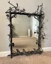 Antique Steel Vine Frame Mirror: 17”x23” Frame: 19”x25” Vines: 24”x31” Gorgeous picture