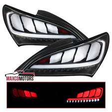 Black LED Tail Lights Fits 2010-2016 Hyundai Genesis Coupe Sequential Signal picture