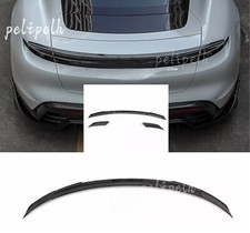 3PCS Carbon Fiber Rear Trunk Spoiler Wing Lip Fits Porsche Taycan RWD 4S Turbo S picture