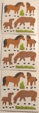 Sandylion Fuzzy Multicolor Horse Stickers 3 Squares Scrapbooking picture