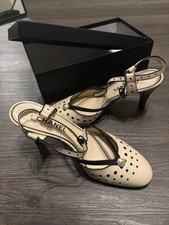 Vintage CHANEL 2003 Karl Lagerfeld Slingback Pumps w/ Box US 9 picture