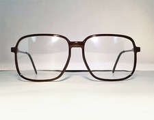 NEW TRUE VINTAGE BELLE QUALITE ELAN AMBER EYEGLASS FRAMES NOS KOREA 58mm picture
