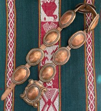 Vintage Southwest Native American Copper Concho Belt picture