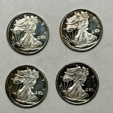 4x 1 Gram .999 Fine Silver Rounds Walking Liberty Eagle Fractional Bullion picture