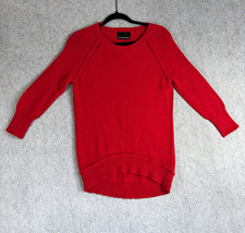 Cynthia Rowley Red Angora Blend Crewneck Sweater S Soft Cozy Fall Winter Holiday picture