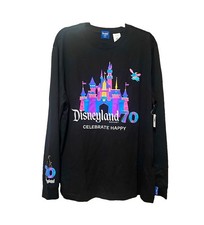 Disneyland Resort 70 Celebrate Happy Disneyland Long Sleeve T-Shirt Black M picture