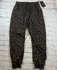 FENDI Roma Karligraphy Print Striped Cocoa Nylon Jogger Track Pant NEW w/Tags picture