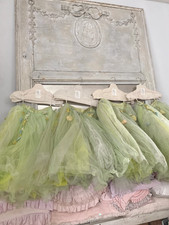 RARE Antique German Ballet Tutu Skirt Flower Garlands Ribbonwork Rosettes picture