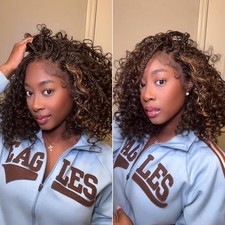 Frodio Cruly Boho Braided Wig Water Wave Veralux 13X6 Hd Lace Frontal Wig picture