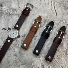 Vintage Open-ended Strap Band for Fixed Wire Lug Watch Size 18/20/22/24mm #492 picture