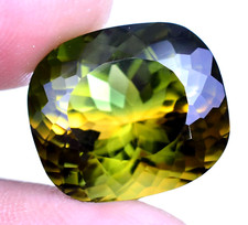 Natural Bi-Color Tourmaline 14.05 Ct Cushion Cut Rare Certified Loose Gemstone picture