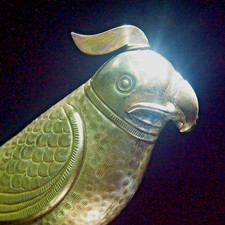 Antique Silver Parrot Scent Bottle Middle Eastern, Persian, Islamic picture