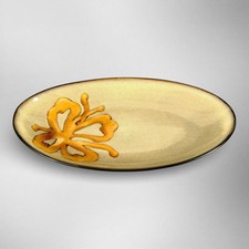 Pier 1 Kioko Hand Painted Stoneware Oval Platter Floral Sushi Serving Plate picture