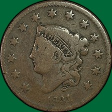 1831 Large Letters Coronet Head Large Cent Choice Very Good VG+/F Coin #46532 picture