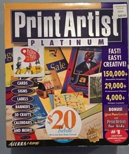 Vintage Print Artist Platinum PC Software Sierra Home Windows 95 Big Box NEW picture