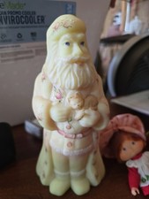 FENTON ART GLASS BURMESE OLD WORLD SANTA ROSES DEC. 1998 QVC picture