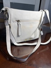 Jessica Simpson White  Crossbody Bag Gold Accents & Signature lining       66-41 picture